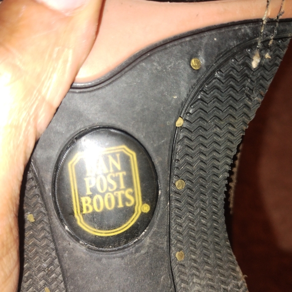 Dan Post Black Rubber Boot Sole with Gold Logo - Picture 2 of 4